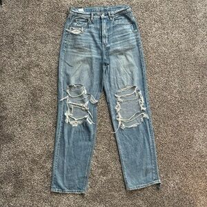 American Eagle Outfitters AEO baggy straight ripped jeans sz 6